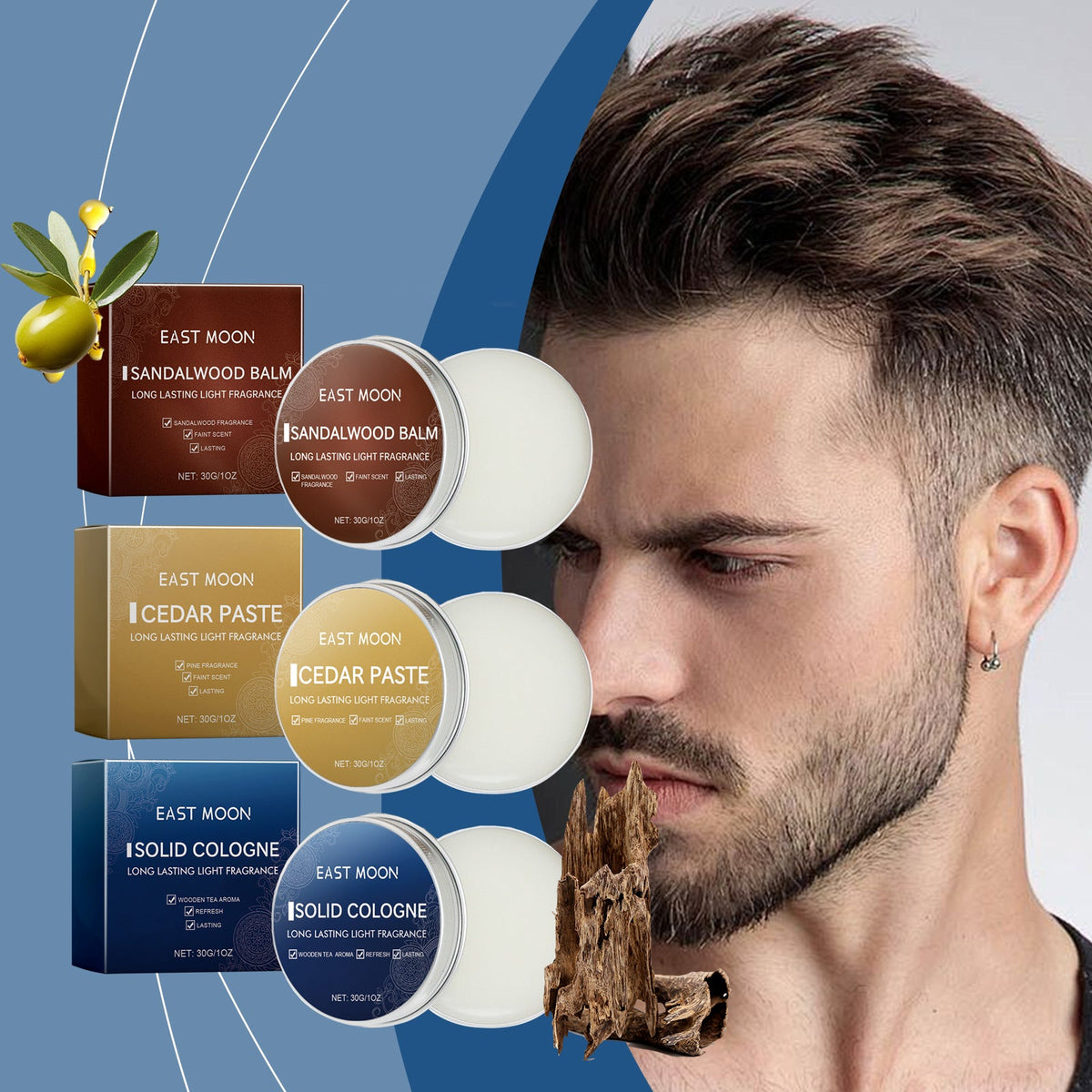 Solid Balm Men's Charm Solid Balm Fresh Natural Long-Lasting Fragrance Balm