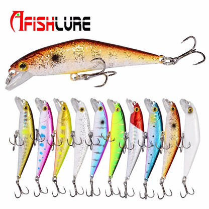 AFISHLURE Bass Wobblers Trout Fishing Lure  66mm/8g Minnow  Hard Baits Iscas Artificial Pesca Leurre
