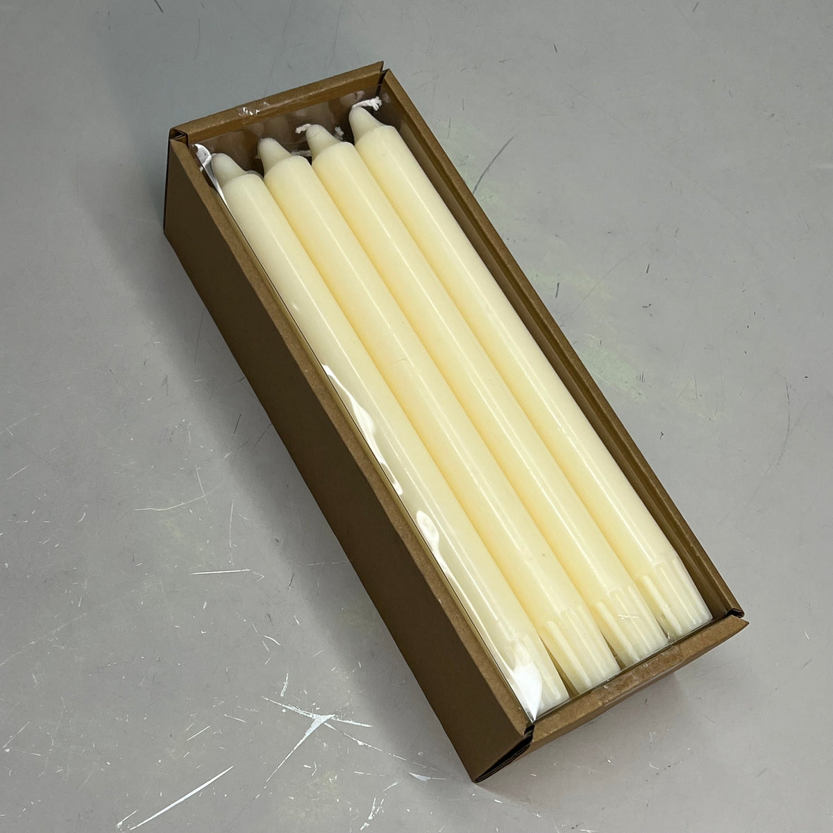 CREATIVE CO-OP (12 PACK) Taper Candles Unscented 10 Hr Burn 10"H White CD2012