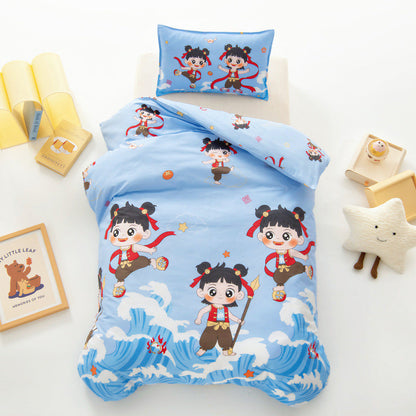 Cotton Kindergarten Three-piece Bedding Set