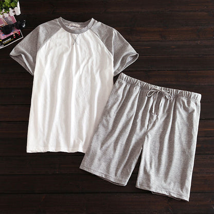 Men's summer short sleeve shorts home set