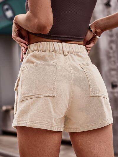 High Waist Denim Shorts with Pockets for Summer Style