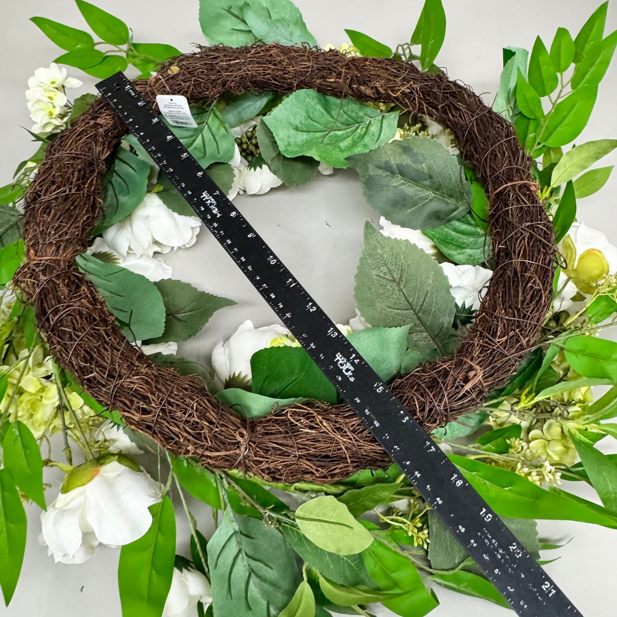RAZ IMPORTS White Peony Ranunculus & Geranium Wreath 26" 129.00 W4402060