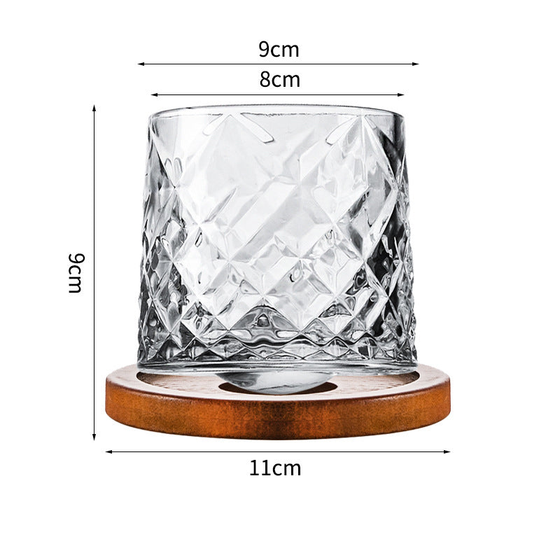 Hand drawn rotating glass cups multiple multi-purpose whiskey glasses rotating glass cups