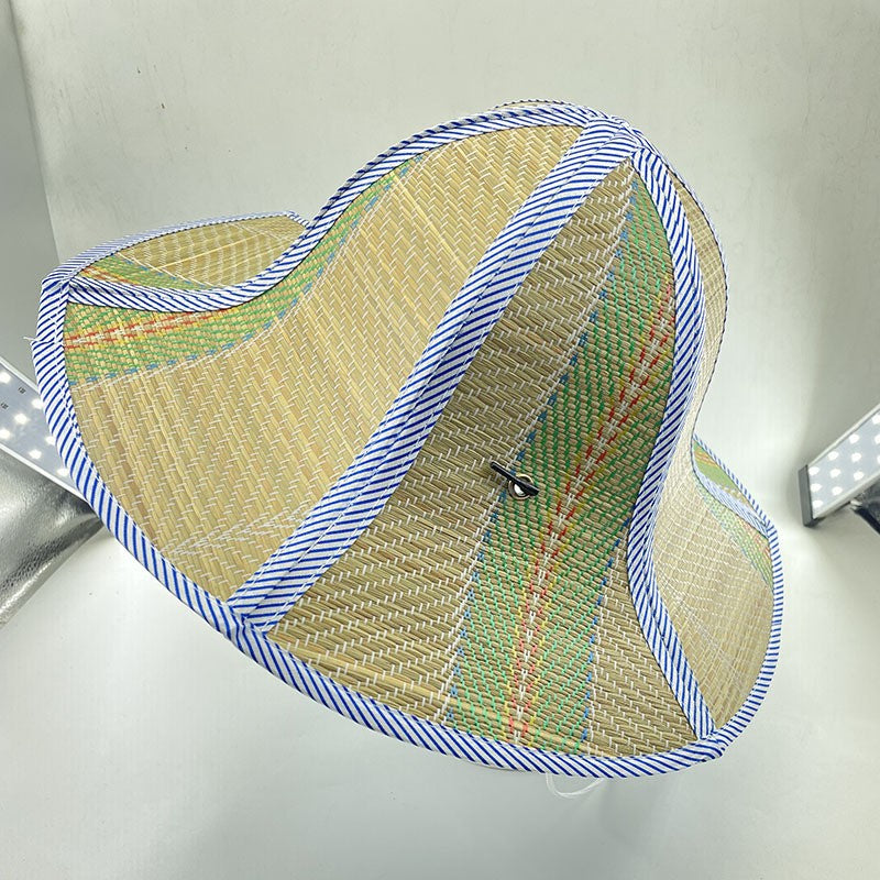 Shade straw hat-inner fluorescent blue-small-1 piece