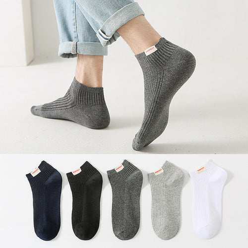 Solid Color Mens Cotton Socks