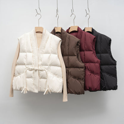 New National Standard Autumn And Winter Plain Color V-neck Loose Vest