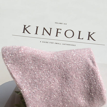 Women's Glitter Ribbed Mid Calf Slouch Socks