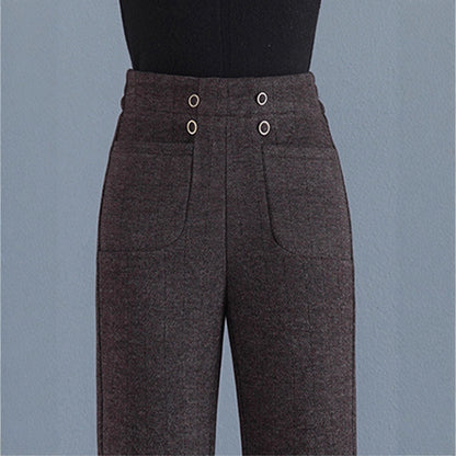 Womens Fallwinter Fleece-lined Slimming Bootcut Pants New Style
