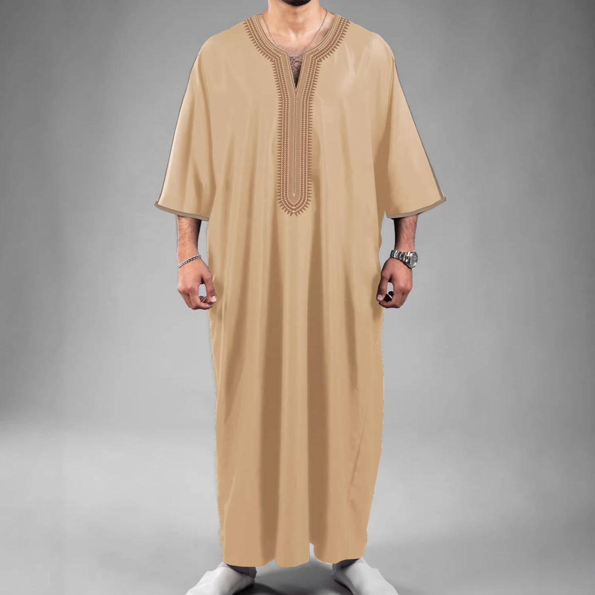 3D Digital-Print Ethnic Moroccan Mens Robe