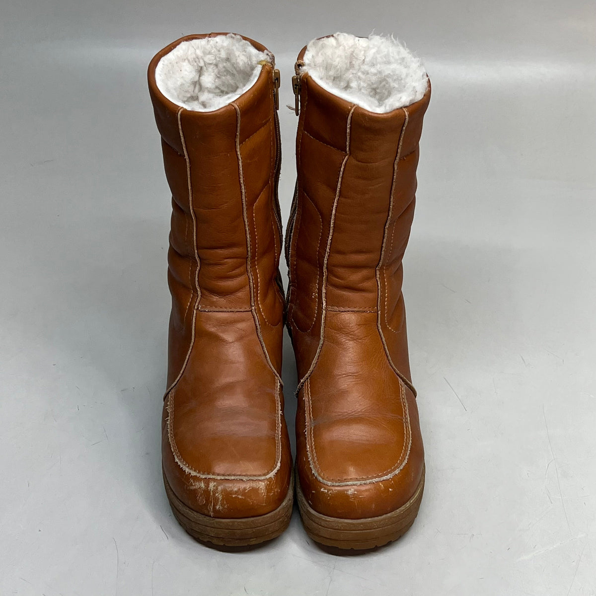 BLONDO Leather Fur Lined Boots Made In Canada Women's Sz 8 Brown (Pre-Owned)