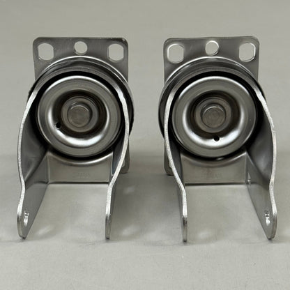 HEAVY DUTY  (2 Pack) Swivel Caster Plate Replacement 4"x2" Overall Length Chrome E32250GZ820644