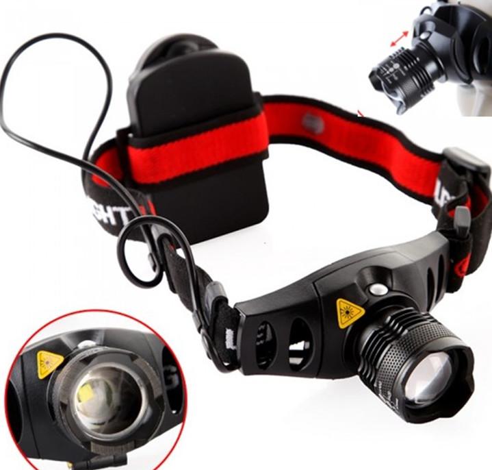 4 Modes Q5 600 Lumen LED Headlight  Zoomable Focus Camping Lantern Portable Spotlight
