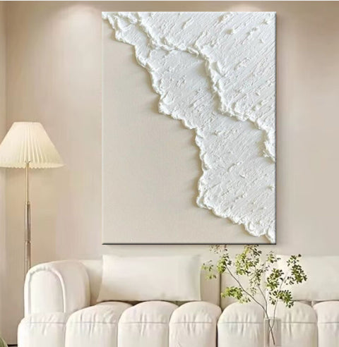Hand Painted Three-dimensional Oil Painting Niche White