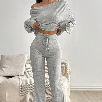 Casual Set Long-sleeve Top And Pants