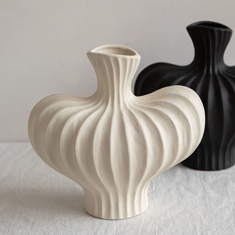 Plastic art imitation ceramic vase high-end decoration for living room desktop decoration