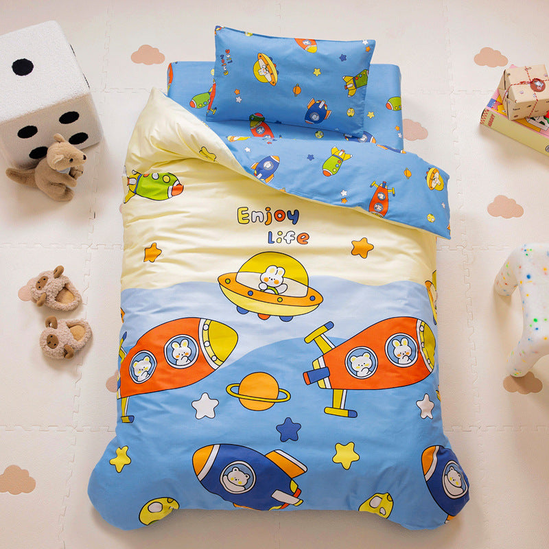 Cotton Kindergarten Three-piece Bedding Set