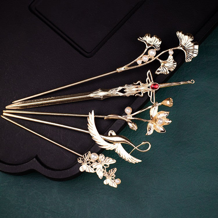 Ancient Style Han Chinese Clothing Handmade Updo Alloy Hairpin Hairpin