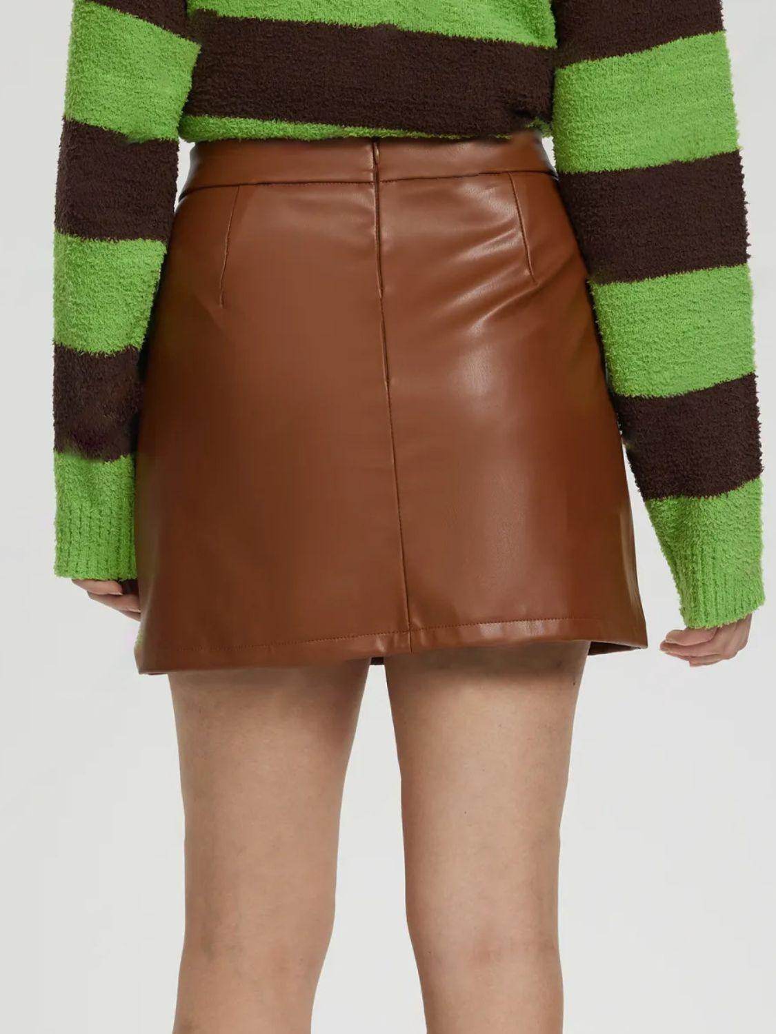 Mini Skirt with Zipper for Women in Various Sizes