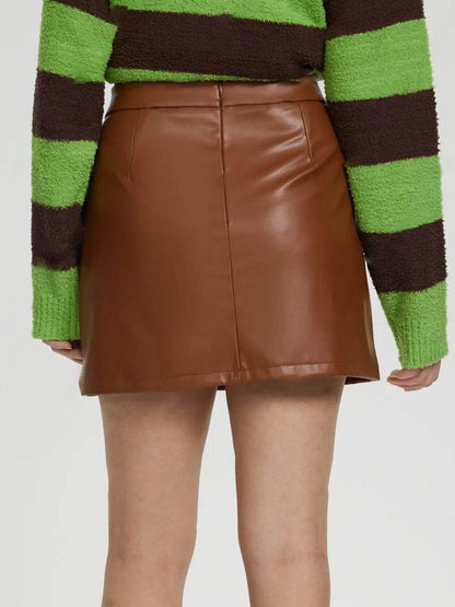 Mini Skirt with Zipper for Women in Various Sizes