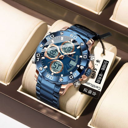 Men's Multifunctional Luminous Dual-Display Electronic Watch