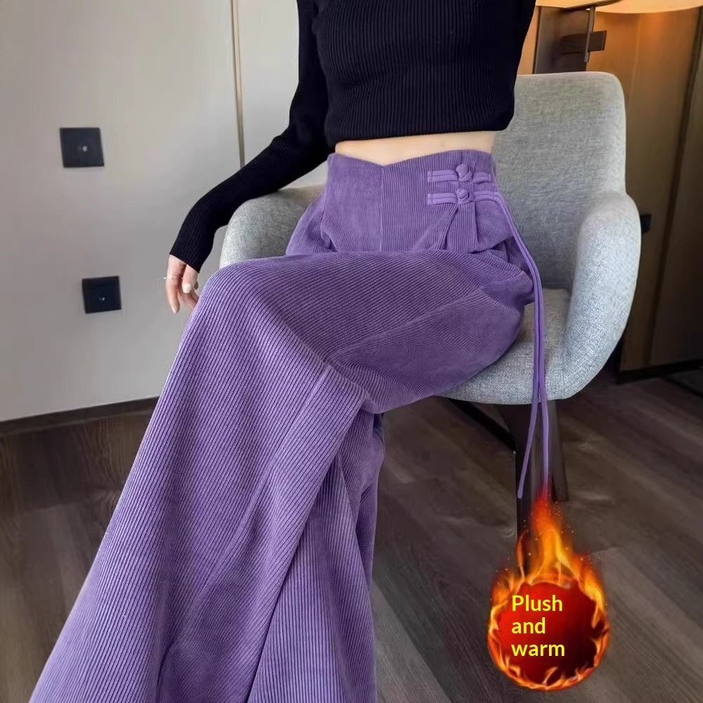Chenille-padded Narrow-leg Wide-leg Pants