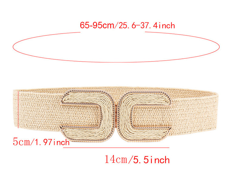 Women's Niche Straw Elastic Waistband