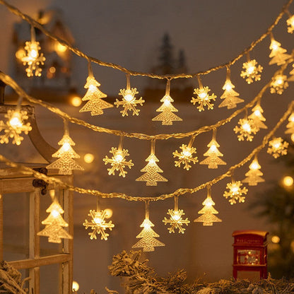 Led Elk Christmas Tree Snowflake Star Light String