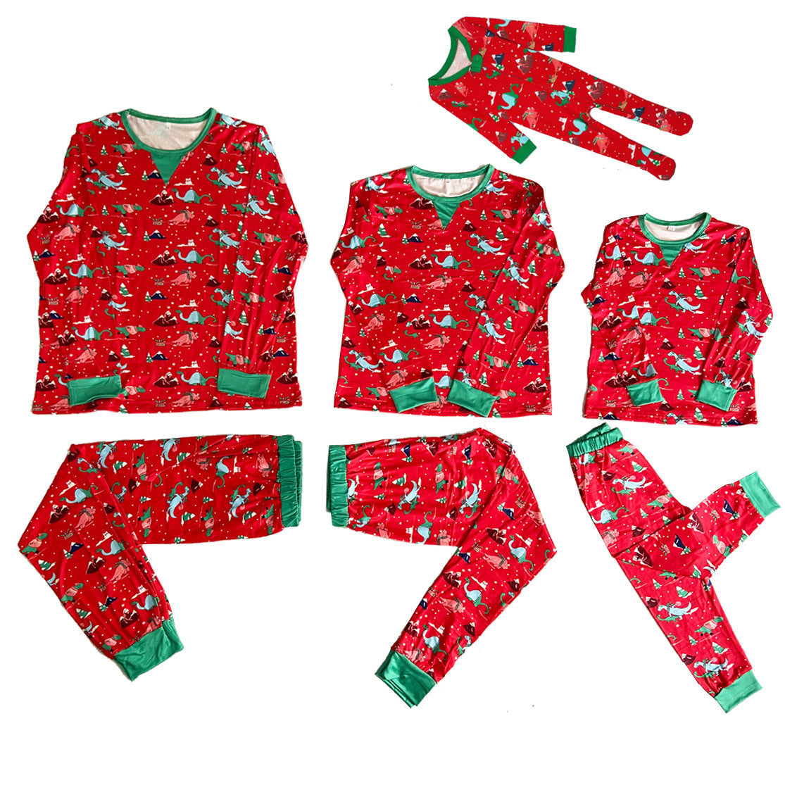 Christmas Printed Parent-child Long Sleeved Pajama Suit