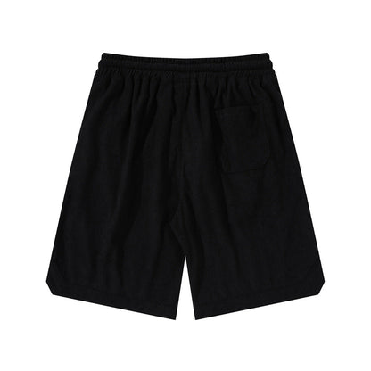 Letter Flocking Embroidered Loose Shorts Men