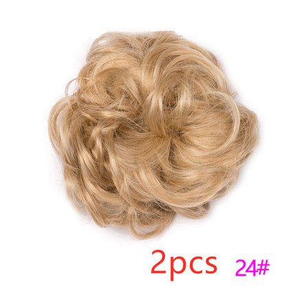 Fluffy Drawstring Curly Hair Bun Hair Set