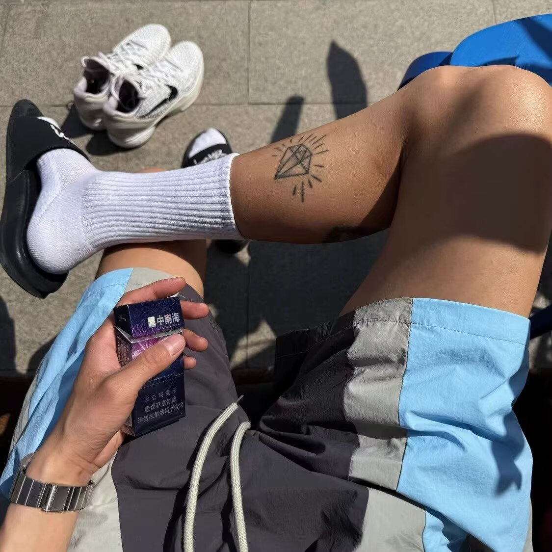 Retro Color-block Patchwork Lightweight Athletic Shorts
