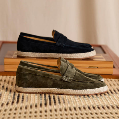 Retro Sheepskin Slip-on Mens Loafers