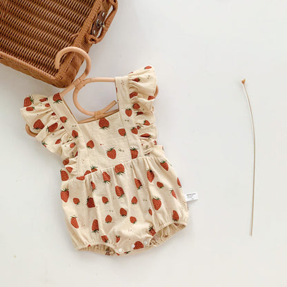 Women's Strawberry Romper Sleeveless Vest