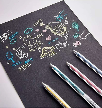Drawing Doodling Scrapbook Journaling fluorescent Sparkle Gel Pen Neon Glitter Pens Fine Tip Art Markers Glittering Pen Set