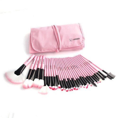 32-Piece Professional Blue Makeup Brush Set