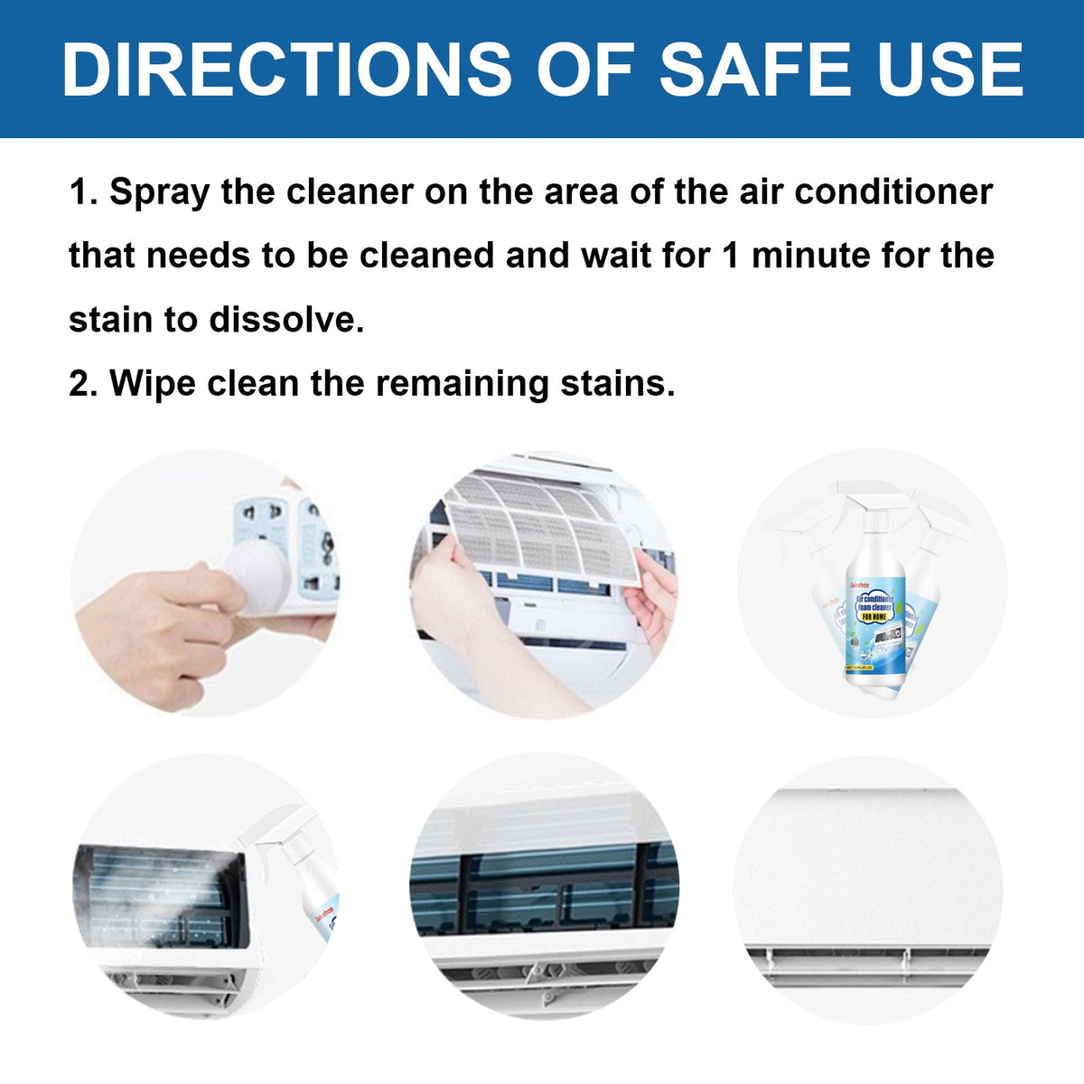 Air Conditioner Foam Cleaner For Home, Air Conditioning Purification Cleaning Decontamination Odor Removal Inside And Outside Machine Cleaning