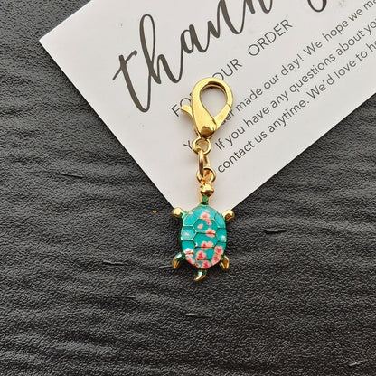 Colorful Oil-drop Turtle Keychain Pendant, Alloy Accessory, Creative Design
