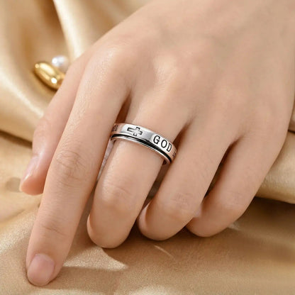 Fashionable And Personalized Stainless Steel Swivel Ring