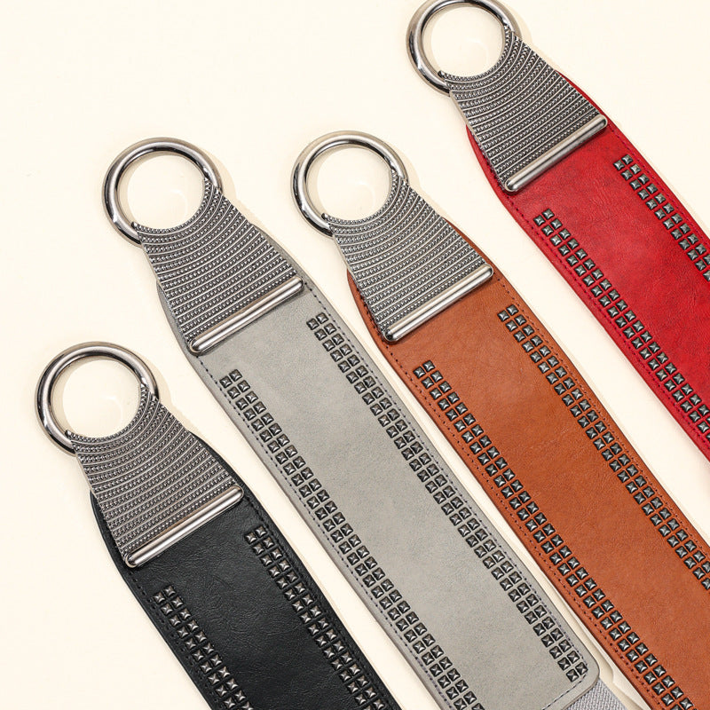 Rivet Belt For Women Fashionable And Versatile Accessory