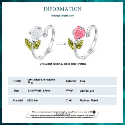 UV-activated Color-changing Flower Open Ring