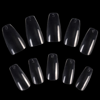 Women's Long Fashion False Ballerina Casket Shape Nails Full Coverage False Nails DIY Art Tips