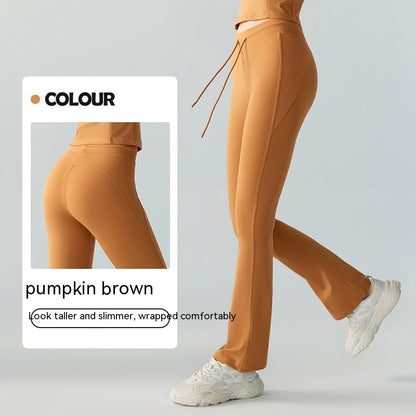 Hip Lifting Yoga Bell-bottom Pants with Pockets