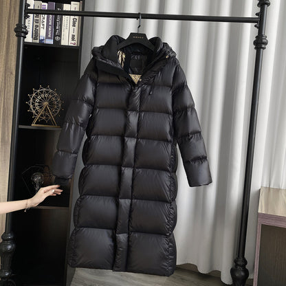 White Duck Down Mid-length Down Jacket Women