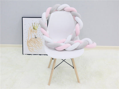 1Pcs 1M/2M/3M Baby Handmade Nodic Knot Newborn Bed Bumper Long Knotted Braid Pillow Baby Bed Bumper Knot Crib Infant Room Decor