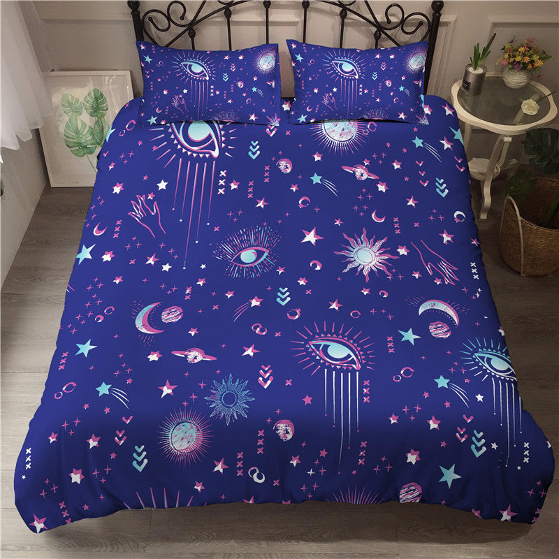 3D digital printing whimsical pattern eyes custom quilted bedding
