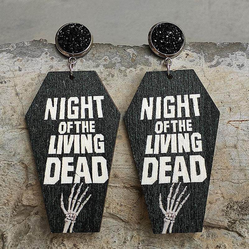 Coffin Shape Wooden Dangle Earrings for Unique Style
