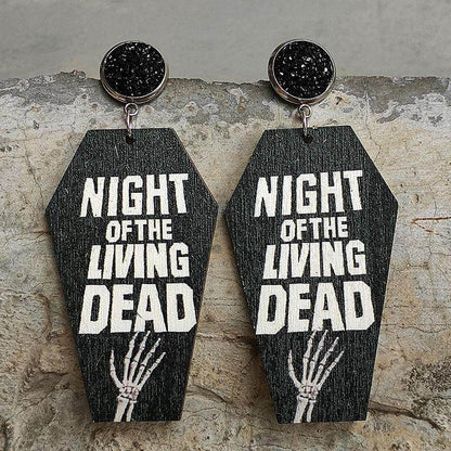 Coffin Shape Wooden Dangle Earrings for Unique Style