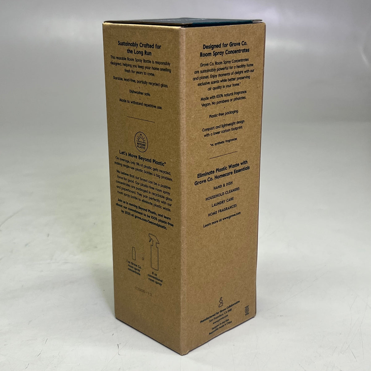 GROVE CO (4 PACK) Reusable Room Spray Bottle 8 fl oz, Clear Glass GR-324-9852