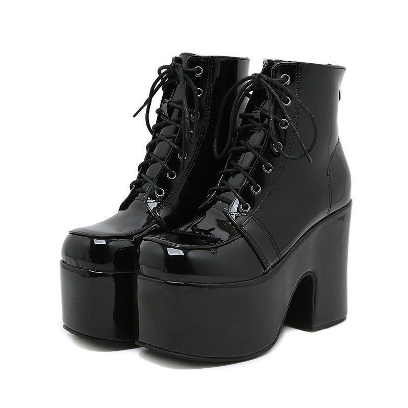 Booties Women Hate The Sky High Metal Back Zipper